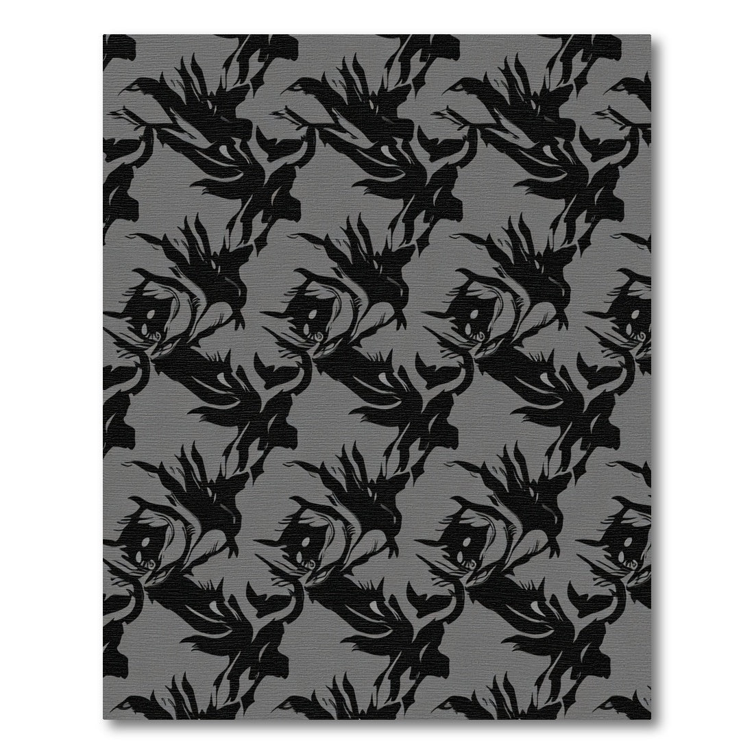 Bold Black Abstract Flame Rug