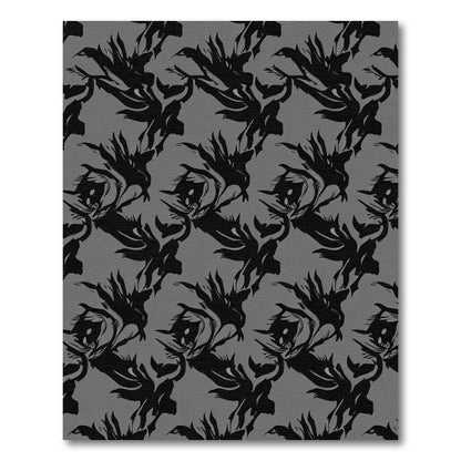 Bold Black Abstract Flame Rug