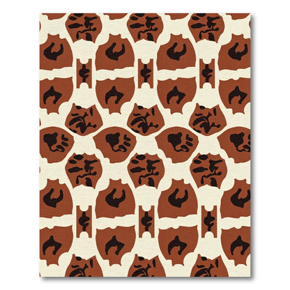 Terracotta Black Organic Abstract Shape Rug