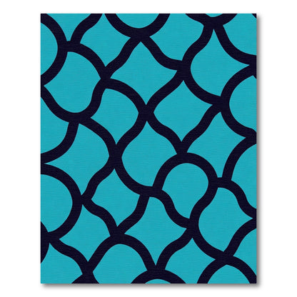 Aqua Lattice Contemporary Lattice Rug