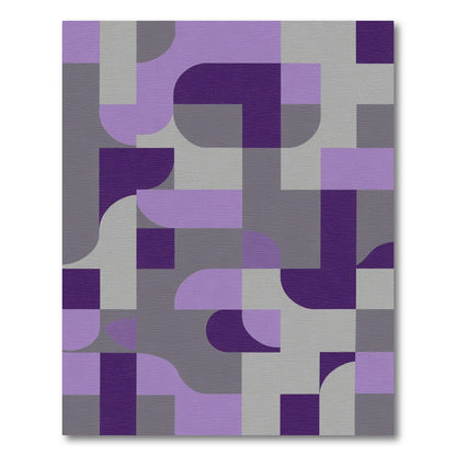 Modern Purple Geometric Abstract Rug