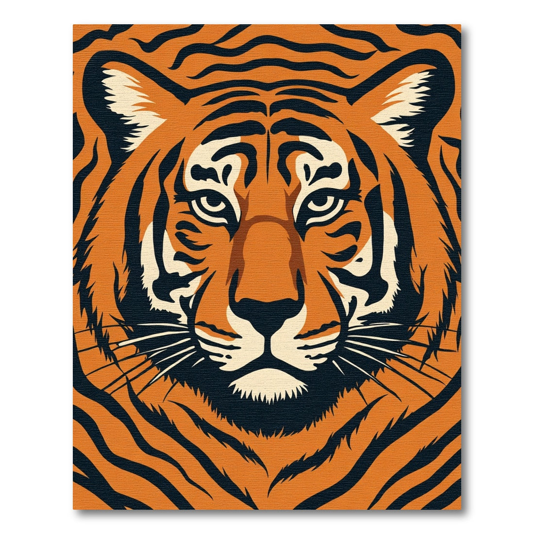 Bold Orange Tiger Face Rug