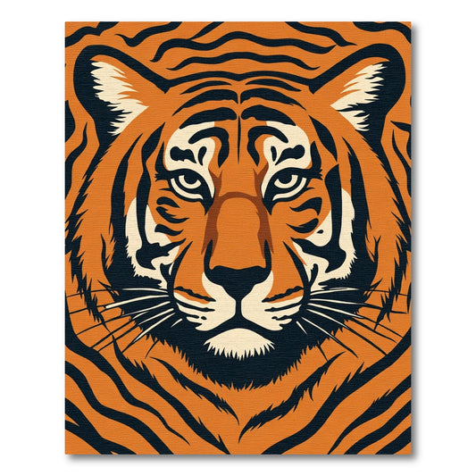 Bold Orange Tiger Face Rug
