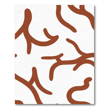 Terracotta Organic Abstract Lines Rug