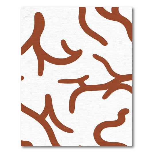 Terracotta Organic Abstract Lines Rug