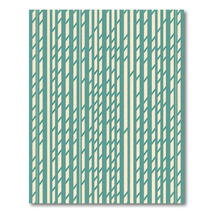 Aqua Beige Vertical Weave Rug
