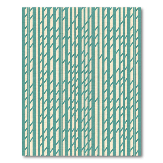 Aqua Beige Vertical Weave Rug