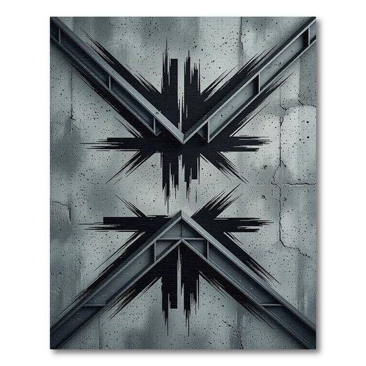 Monochrome Jagged X Geometric Rug