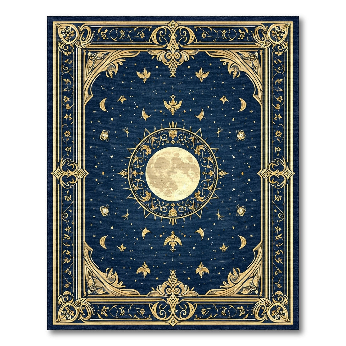 Ornate Celestial Moon Area Rug