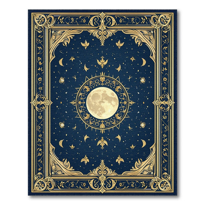 Ornate Celestial Moon Area Rug