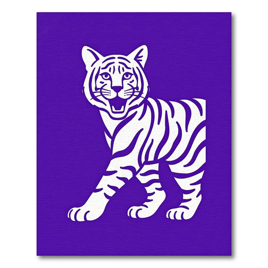 Vibrant Purple Tiger Roaring Rug