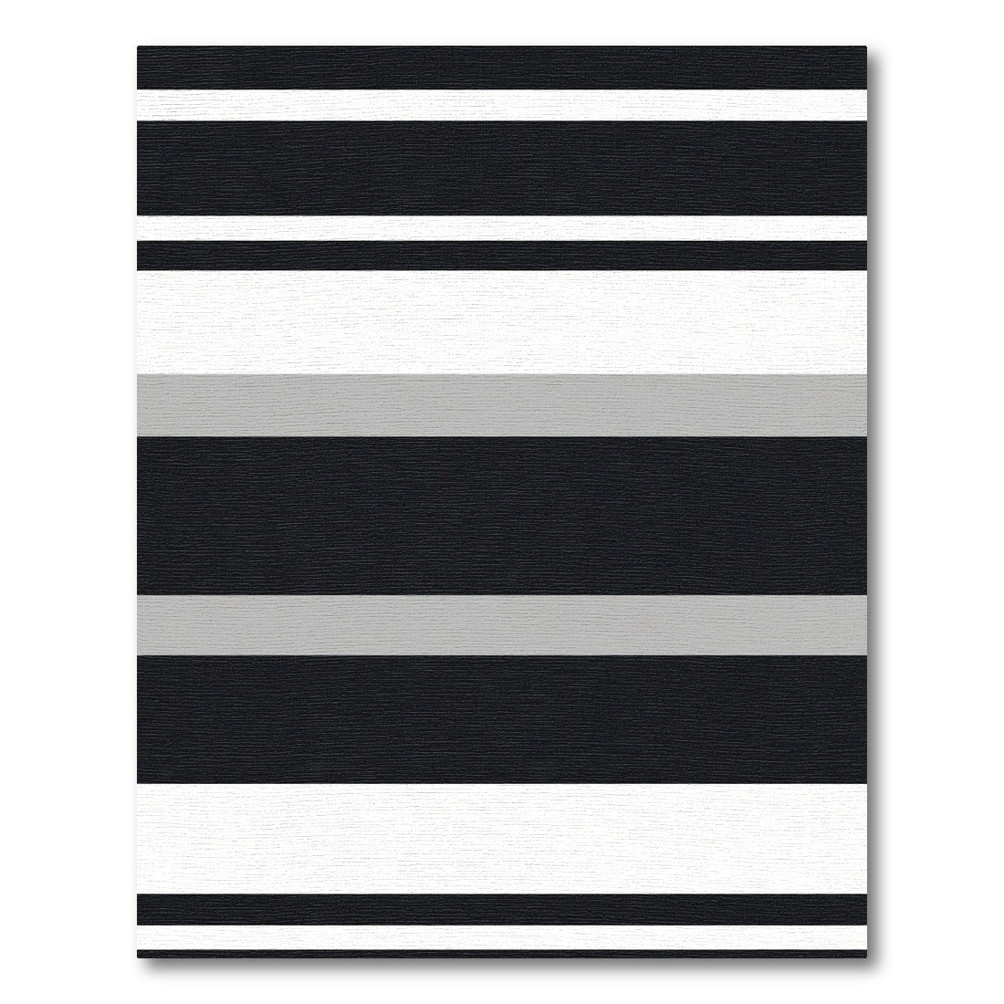 Modern Black White Gray Stripe Rug