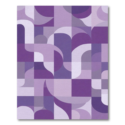 Purple Abstract Geometric Curves Rug