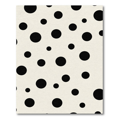Cream Black Polka Dot Scatter Rug