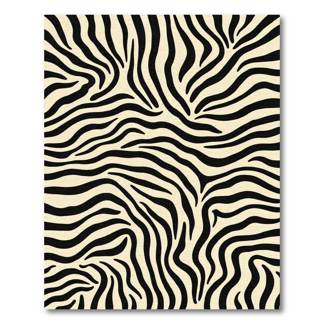 Cream Black Zebra Stripe Rug