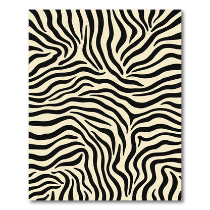 Cream Black Zebra Stripe Rug
