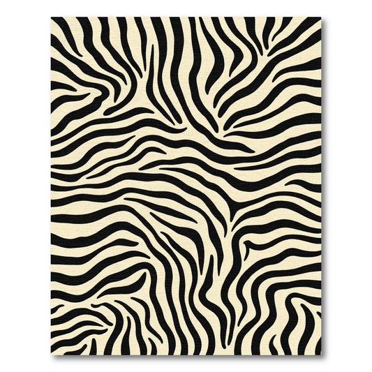Cream Black Zebra Stripe Rug