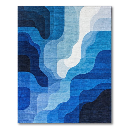 Navy Indigo Wavy Layers Rug