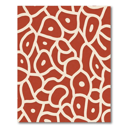 Terracotta Organic Abstract Shapes Rug
