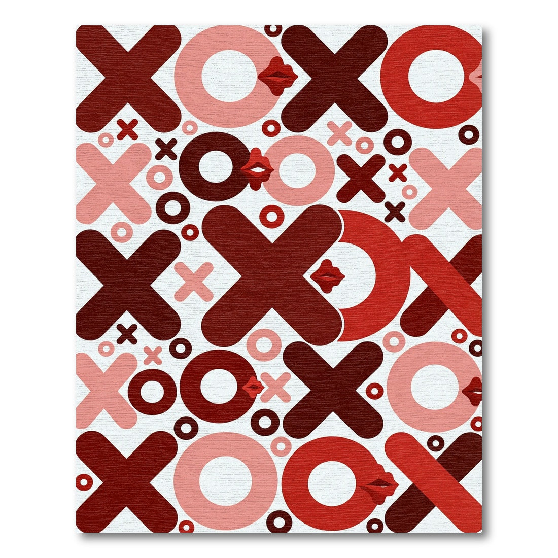 Red Lips XOXO Tic Tac Toe Rug