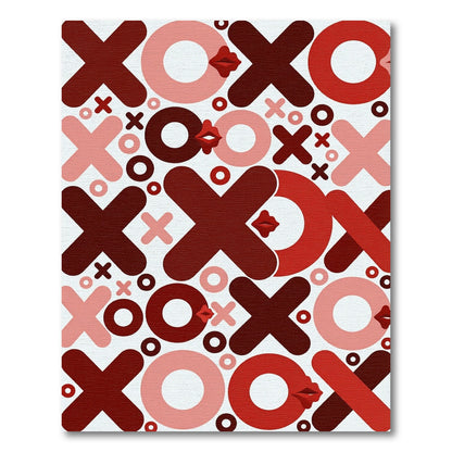 Red Lips XOXO Tic Tac Toe Rug