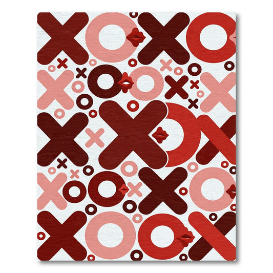 Red Lips XOXO Tic Tac Toe Rug