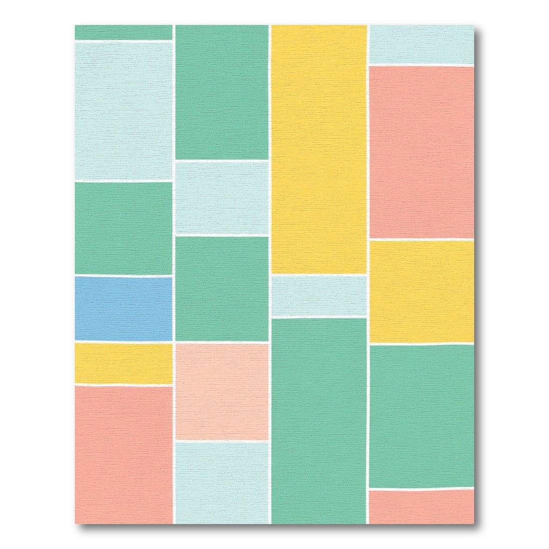 Pastel Color Block Rectangles Rug