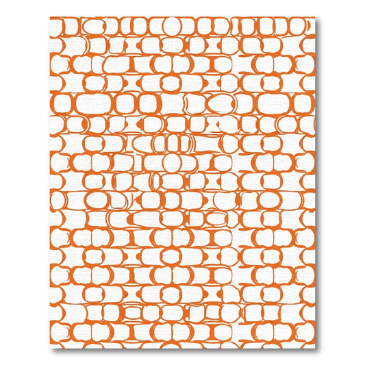 Orange Abstract Bricks Composition Rug