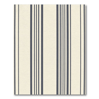 Cream Navy Vertical Stripe Rug