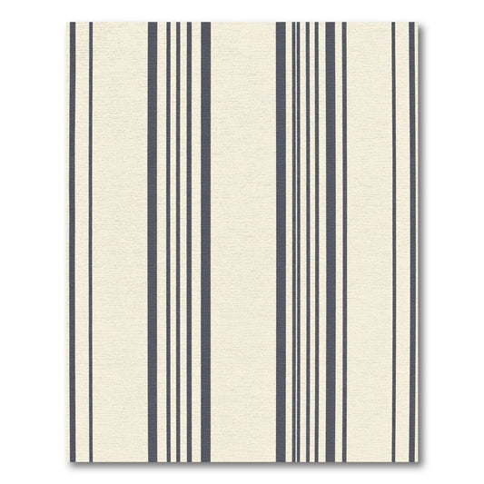 Cream Navy Vertical Stripe Rug