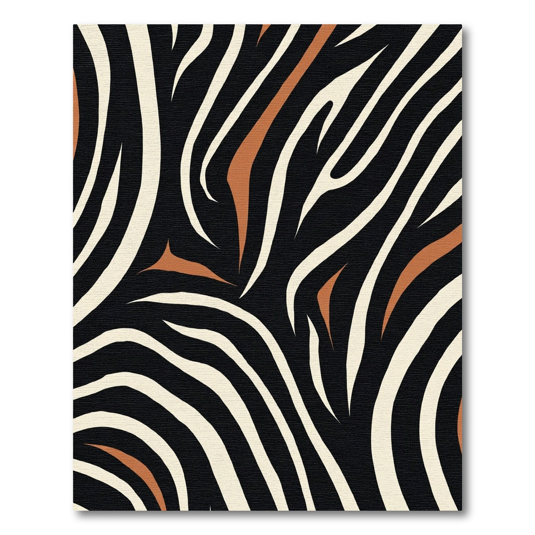 Zebra Stripe Black Cream Tussock Rug