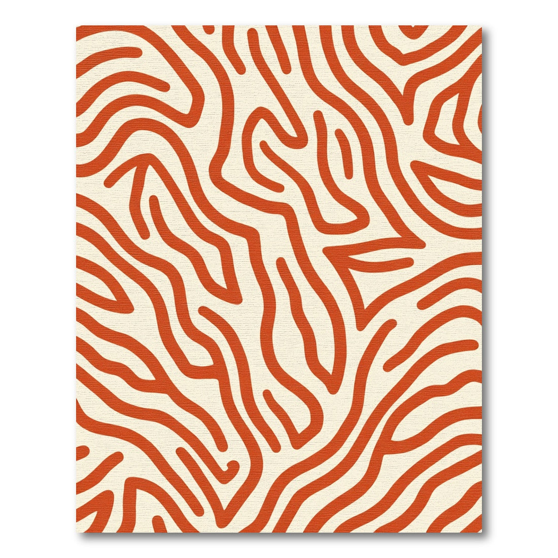Bold Red Organic Lines Rug
