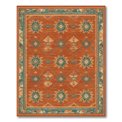 Orange Southwestern Geometric Area Rug
