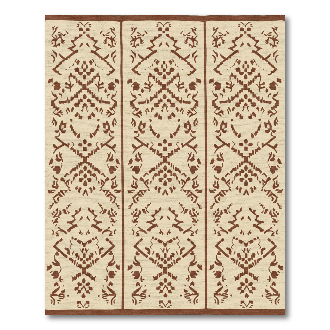 Earthy Tan Brown Tribal Medallion Rug
