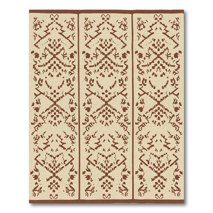 Earthy Tan Brown Tribal Medallion Rug