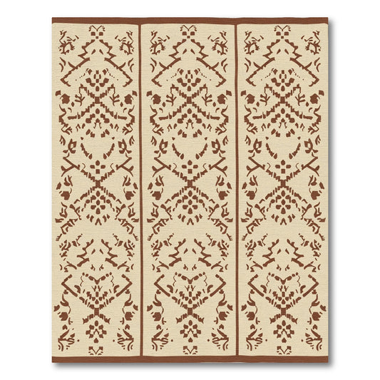 Earthy Tan Brown Tribal Medallion Rug