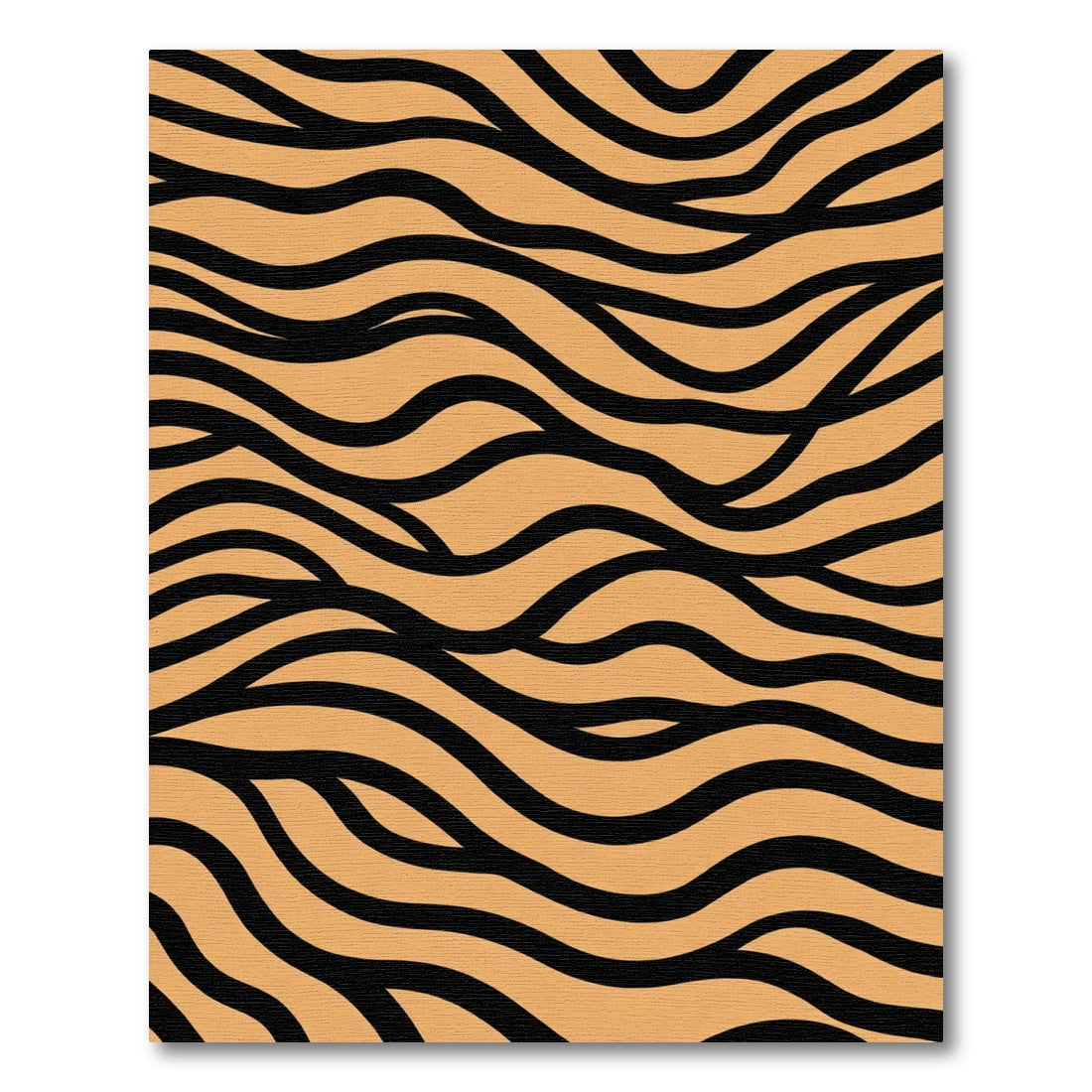 Golden Amber Black Wave Stripe Rug
