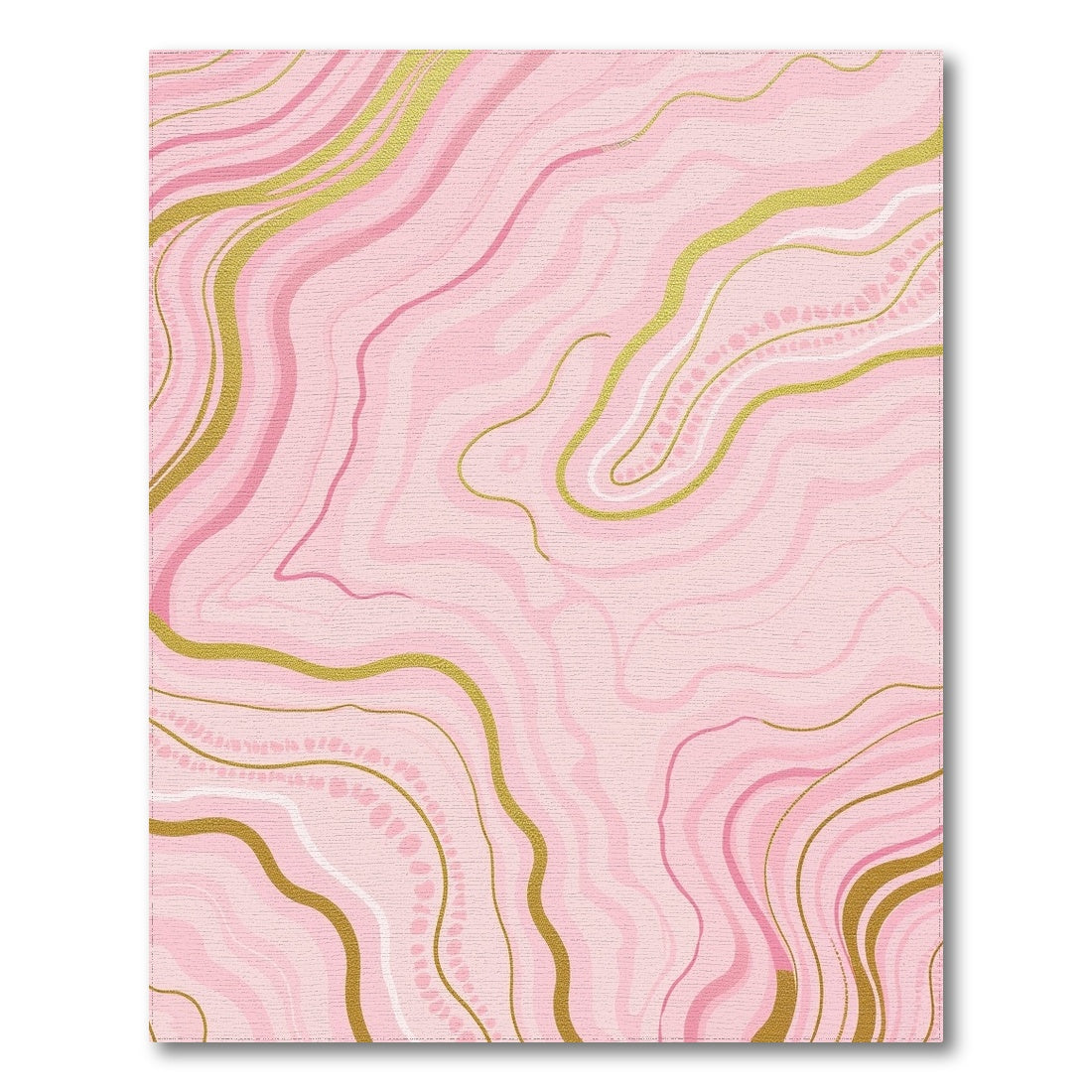 Pink Gold Marble Vein Rug
