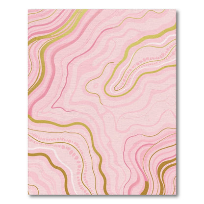 Pink Gold Marble Vein Rug