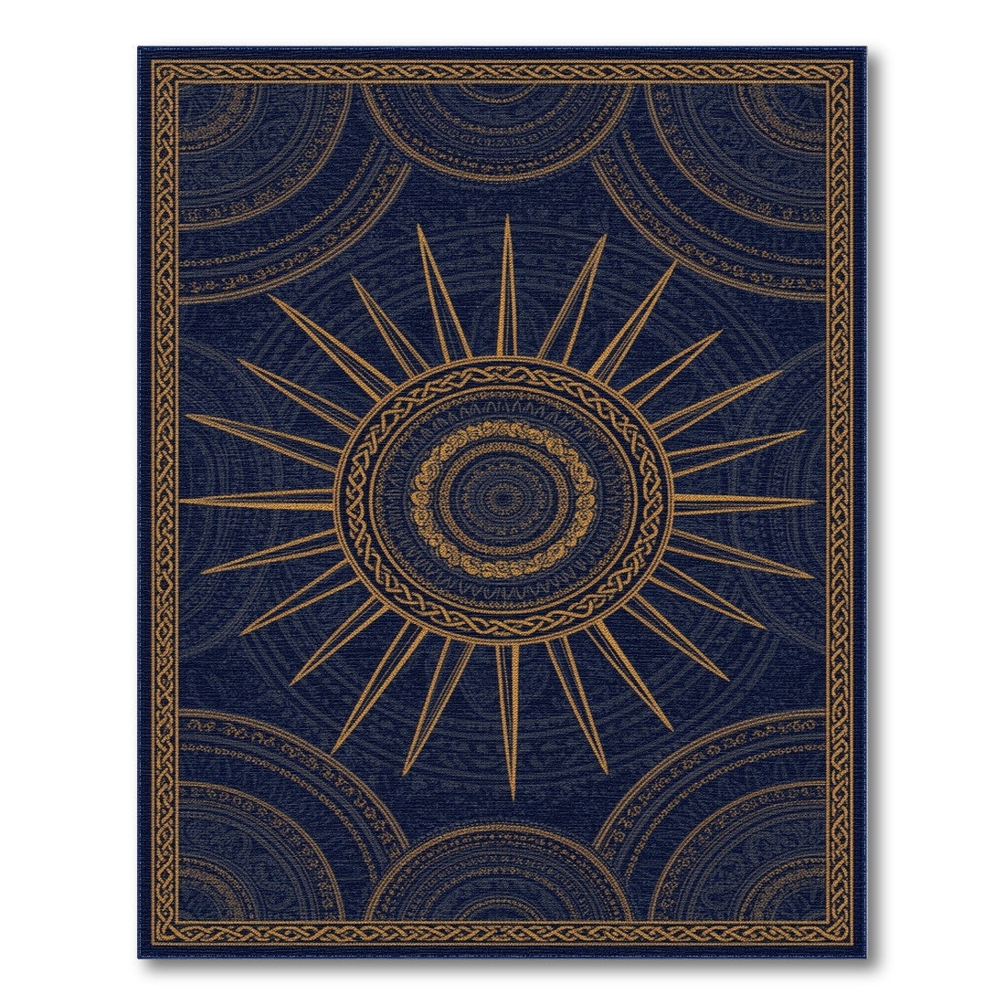 Navy Gold Sunburst Heritage Rug