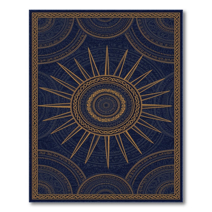 Navy Gold Sunburst Heritage Rug