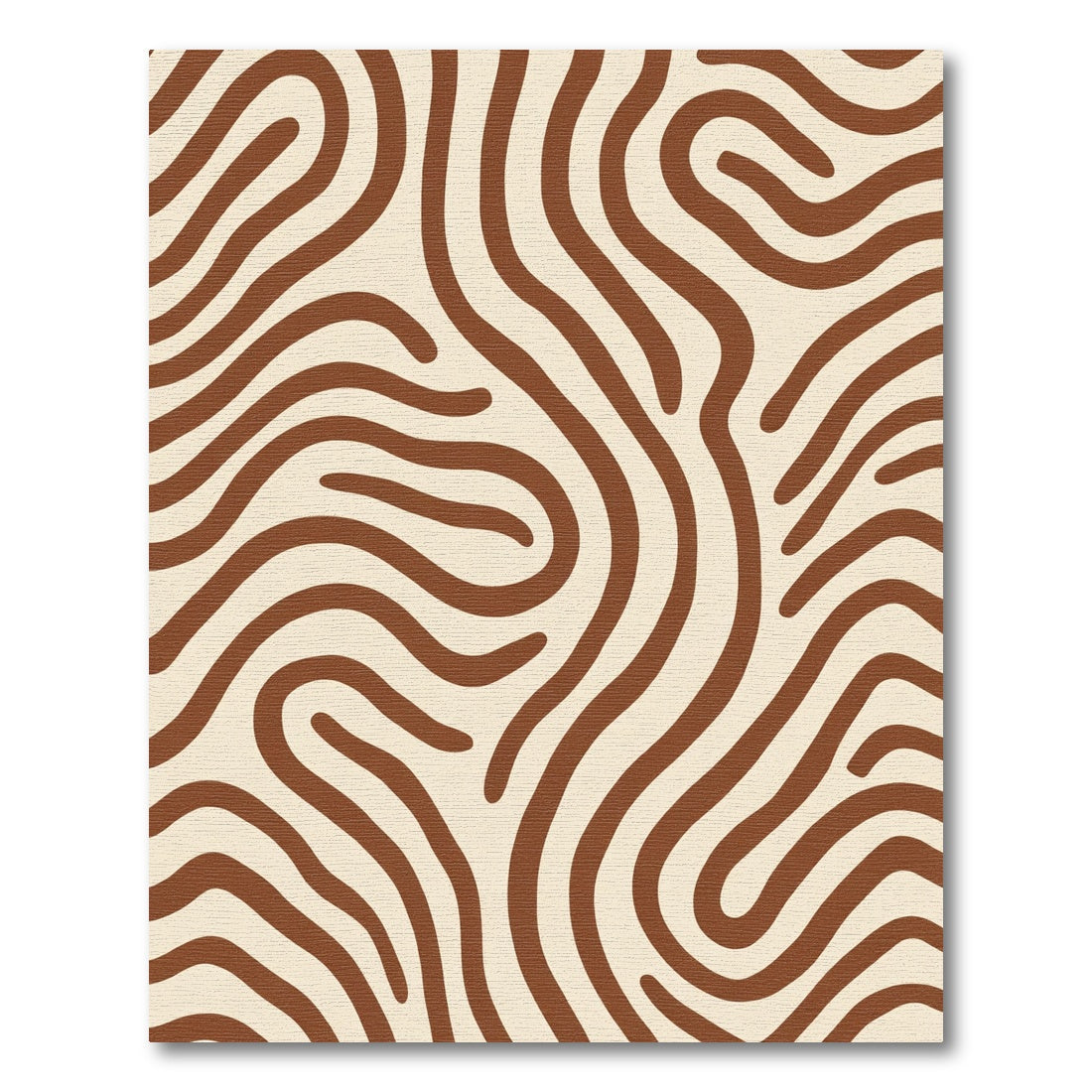 Cream Brown Organic Swirl Rug