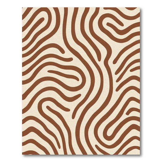 Cream Brown Organic Swirl Rug