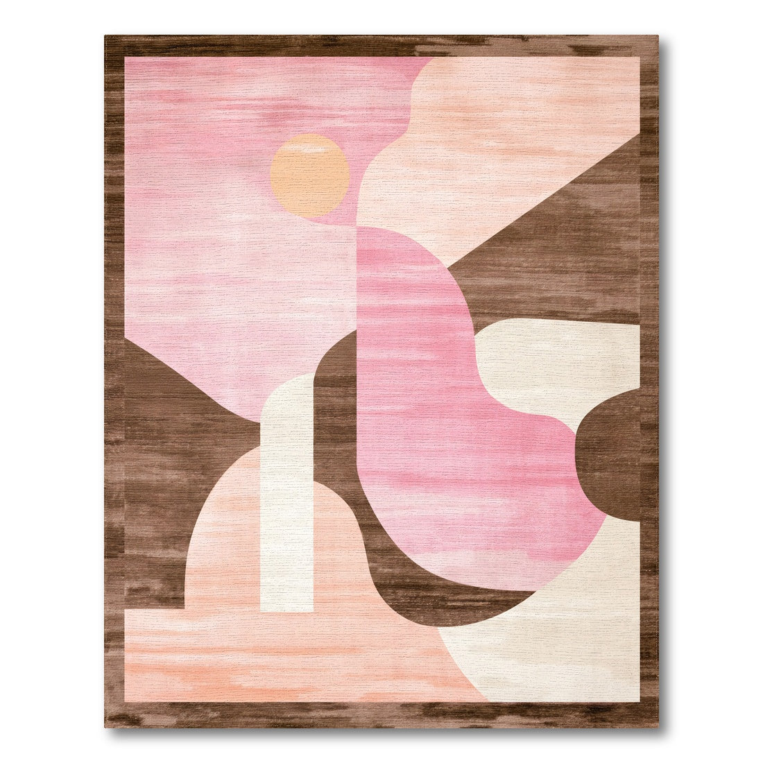 Blush Pink Abstract Area Rug