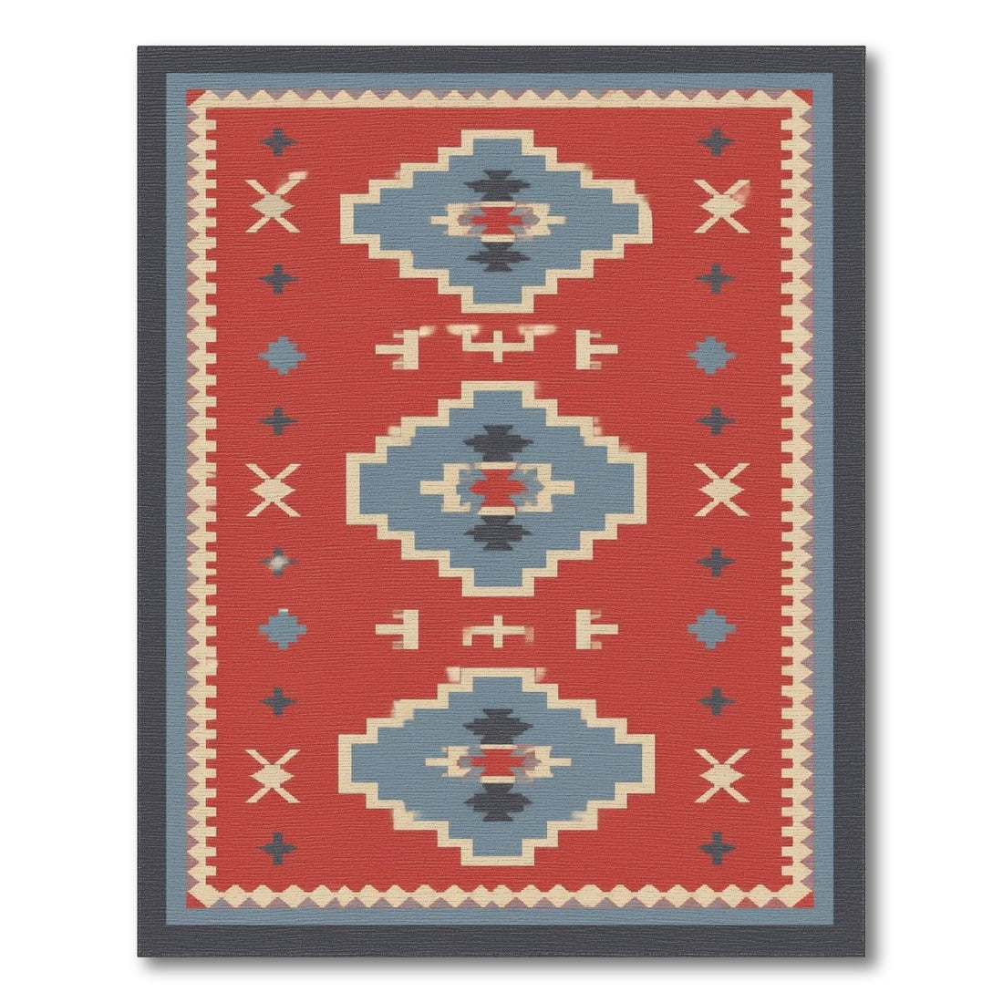 Red Southwestern Geometric Area Rug