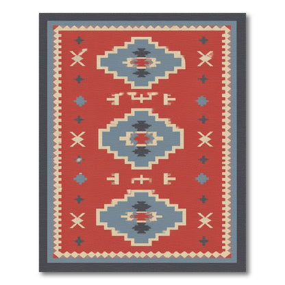 Red Southwestern Geometric Area Rug