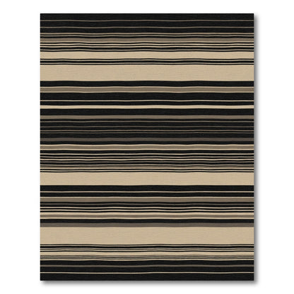 Modern Neutral Earthy Stripe Rug