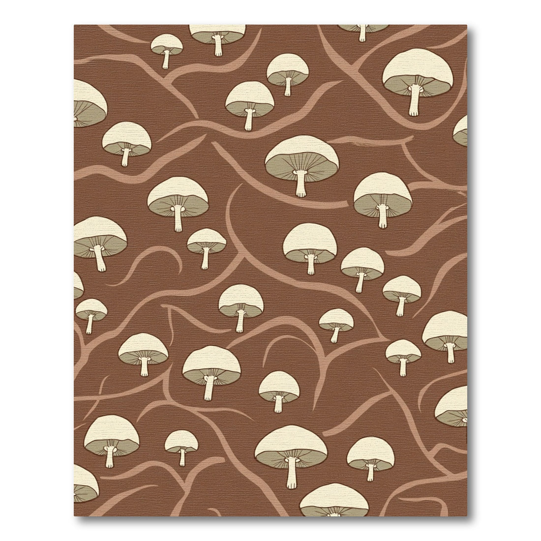 Cream Mushroom Woodland Earthy Ground Rug
