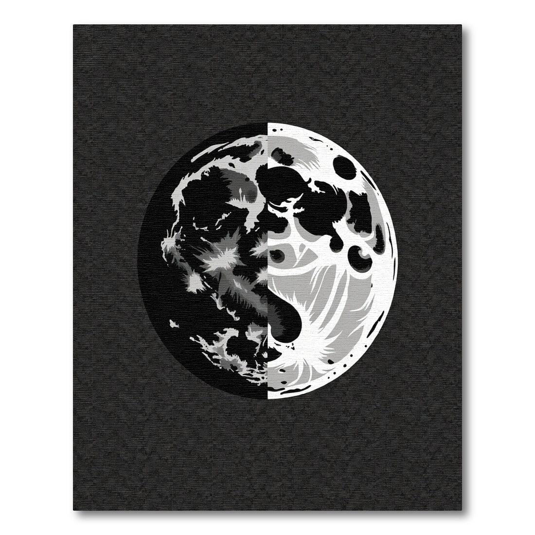 Yin Yang Moon Gray Surface Rug