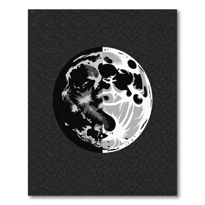 Yin Yang Moon Gray Surface Rug